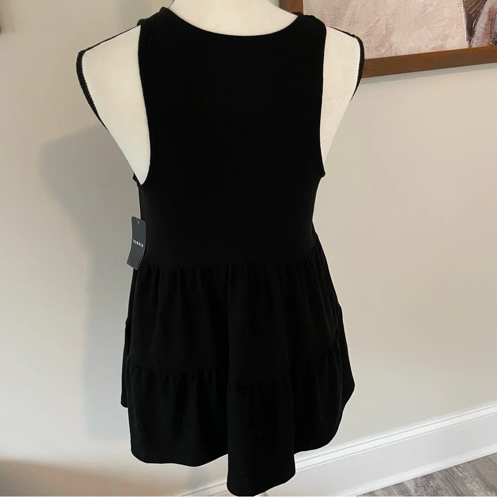 NWT TORRID Black babydoll Sleeveless Top - Picture 4 of 7